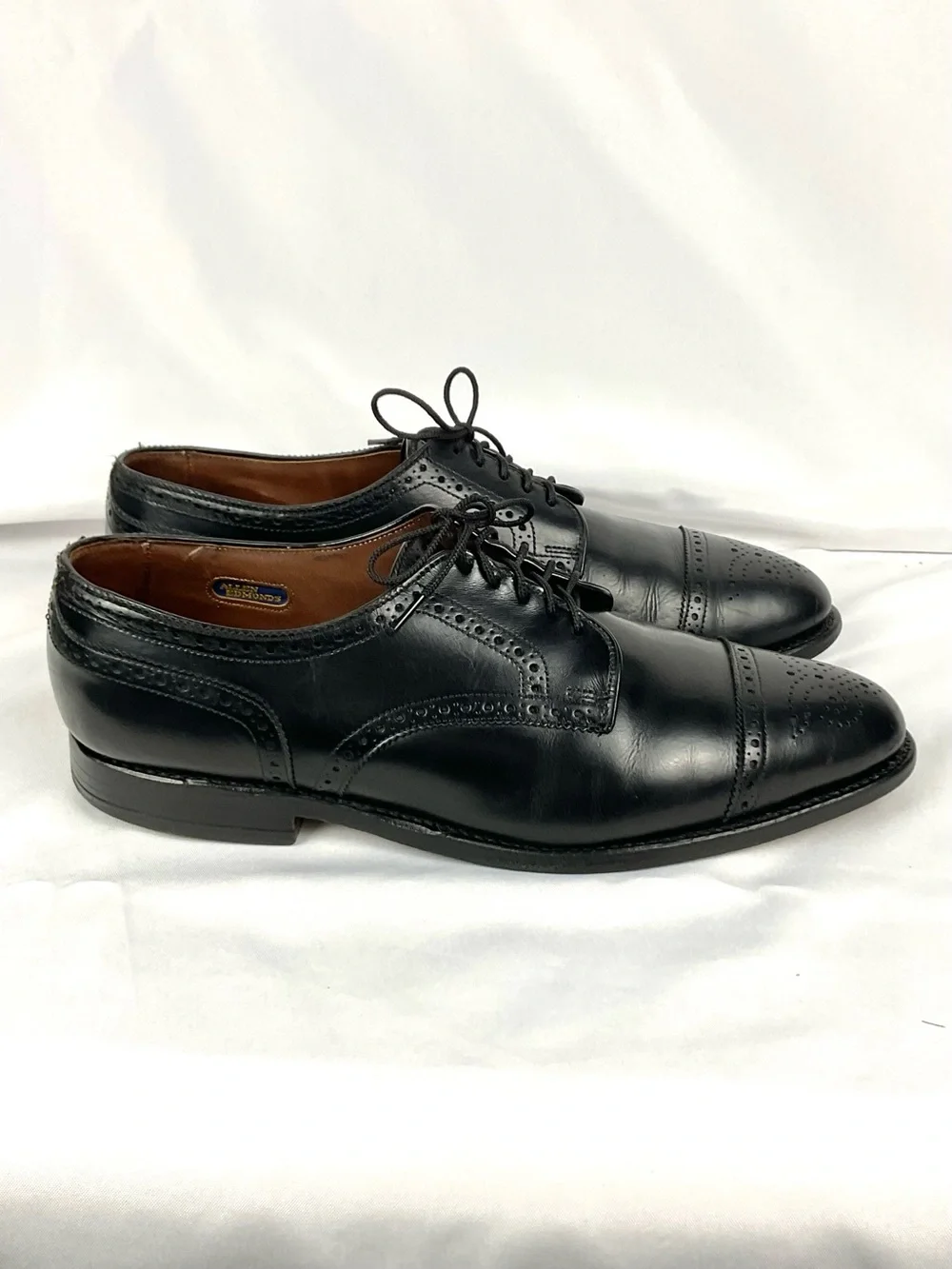 Allen Edmonds Black Leather Dress Shoes Cap Toe Sanford Oxford  Sz 10.5 D